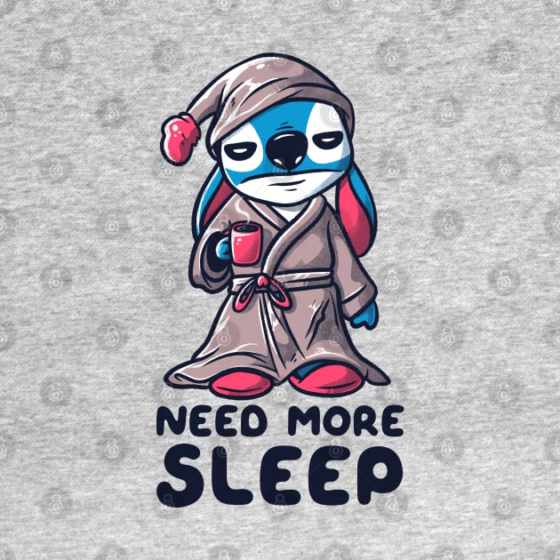 Need More Sleep - Funny Alien Cartoon Coffee by eduely